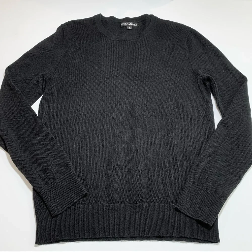 J.Crew‎ Mercantile Black Crewneck Long Sleeve Cotton Sweater S